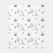 Personalisiert Classic Winnie Bear Baby Name Blank Fleecedecke (Vorderseite)