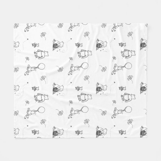 Personalisiert Classic Winnie Bear Baby Name Blank Fleecedecke (Vorderseite (Horizontal))
