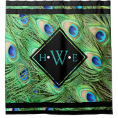 Personalisiert - Classy Peacock Feathers Duschvorhang (Vorderseite)