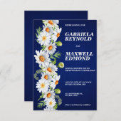 Personalisiert Clear Floral White Daisy Wedding Einladung (Vorne/Hinten)