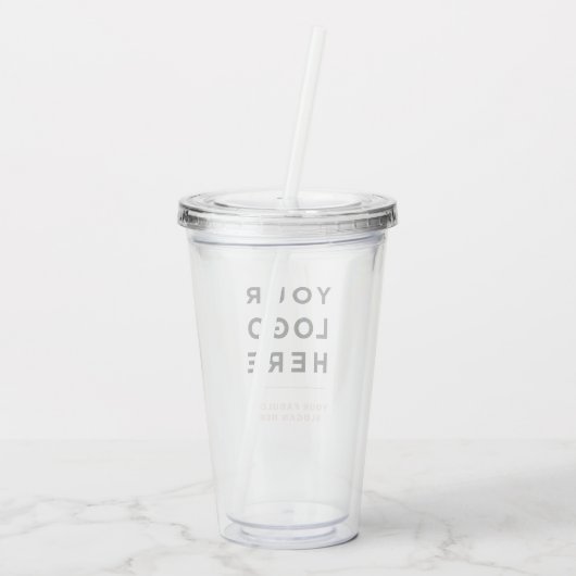 Personalisiert Clear Tumbler mit Stroh Acryltrinkbecher (Rückseite)