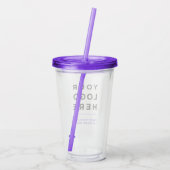 Personalisiert Clear Tumbler mit Stroh Acryltrinkbecher (Rückseite)