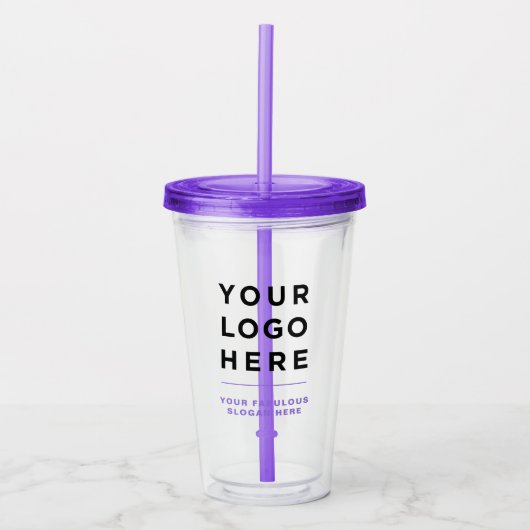 Personalisiert Clear Tumbler mit Stroh Acryltrinkbecher (Vorderseite)