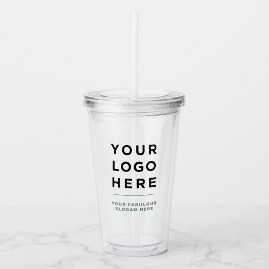 Personalisiert Clear Tumbler mit Stroh Acryltrinkbecher (Vorderseite)