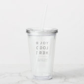 Personalisiert Clear Tumbler mit Stroh Acryltrinkbecher (Rückseite)