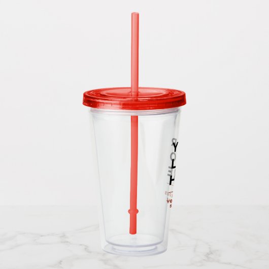 Personalisiert Clear Tumbler mit Stroh Acryltrinkbecher (Rechts)
