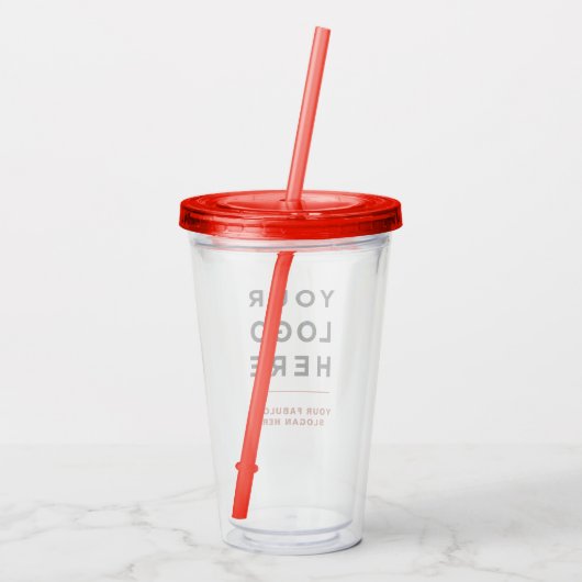 Personalisiert Clear Tumbler mit Stroh Acryltrinkbecher (Rückseite)