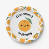 Personalisiert Clementine Mandarine Süsse Orange Pappteller (Vorderseite)