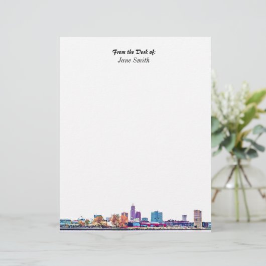 Personalisiert Cleveland Skyline Letterhead Briefbogen (Stehend Vorderseite)
