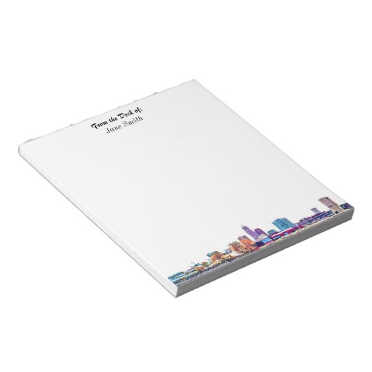 Personalisiert Cleveland Skyline Notepad Notizblock (angewinkelt)
