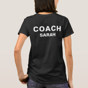 Personalisiert Coach Schwarzer Fett-Text T-Shirt