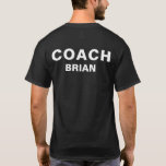 Personalisiert Coach Schwarzer Fett-Text T-Shirt<br><div class="desc">Solid Black Security T - Shirt mit Fett Text. Ideal für viele Sportarten wie Gymnastik,  Tennis,  Netball,  Schwimmen,  Fußball,  Eishockey,  Fußball,  Tischtennis,  Volleyball,  Basketball,  Hockey,  Gymnastik,  Baseball,  Wrestling,  Volleyball und Softball.</div>