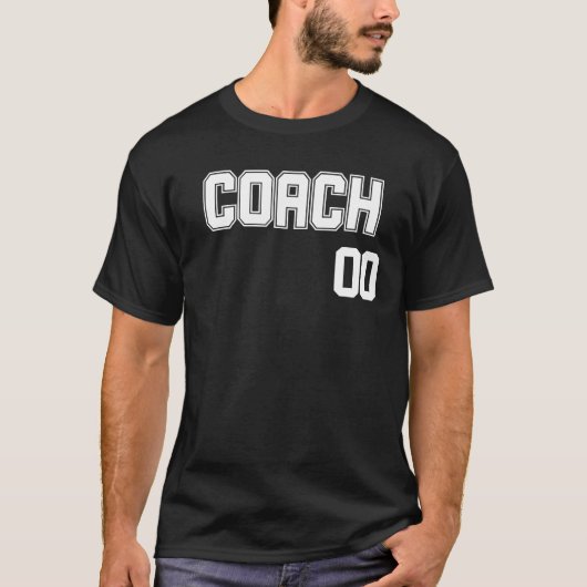 Personalisiert Coach's Name and Number Jersey Styl T-Shirt (Vorderseite)