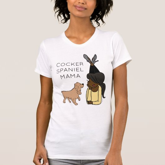 Personalisiert Cocker Spanel Mama T - Shirt (Vorderseite)