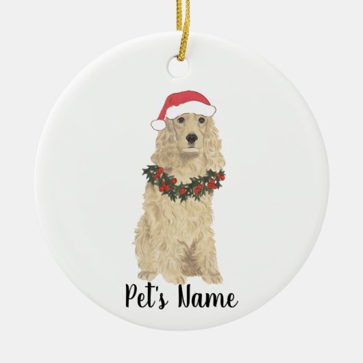 Personalisiert Cocker Spaniel (Blonde Tan Golden) Keramik Ornament (Vorne)