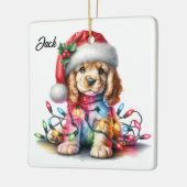 Personalisiert Cocker Spaniel Weihnachten Keramikornament (Links)