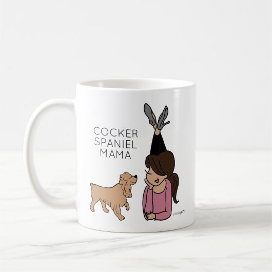 Personalisiert Cocker Spanisch Mama Kaffee Tasse (Links)