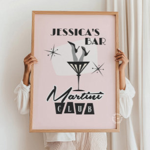 Personalisiert Cocktail Martini Bar Retro Poster