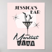 Personalisiert Cocktail Martini Bar Retro Poster (Vorne)