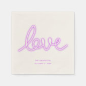 Personalisiert Cocktail Napkins Neon Liebe Lila Serviette (Vorderseite)