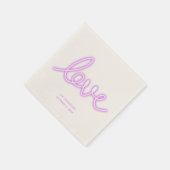 Personalisiert Cocktail Napkins Neon Liebe Lila Serviette (Ecke)