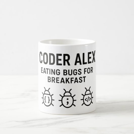 Personalisiert Coder Kaffee Tasse - Essbugs für BF (Mittel)