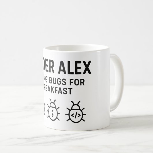 Personalisiert Coder Kaffee Tasse - Essbugs für BF (VorderseiteRechts)
