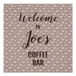 Personalisiert Coffee Bar Station Kaffeepulster Poster