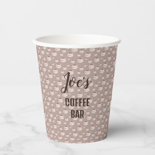 Personalisiert Coffee Bar Station Paper-Teller Pappbecher (Vorderseite)