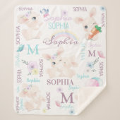 Personalisiert Collage Name Bunnies Sherpadecke (Vorderseite)