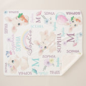 Personalisiert Collage Name Bunnies Sherpadecke (Vorderseite (Horizontal))