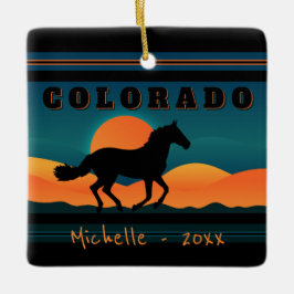 Personalisiert Colorado Horse Mountain Keramikornament