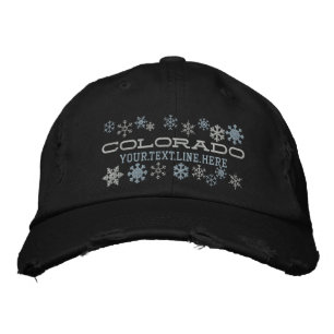 Personalisiert Colorado Winterschneeflocken Bestickte Baseballkappe
