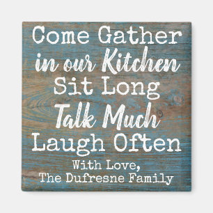 Personalisiert "Come Gather" Küche Magnet