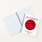 Personalisiert Comets Red Basketball Spiral Notebo Notizblock (Innenseite)