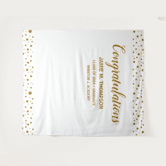 Personalisiert Confetti Herzlichen Glückwunsch Gra Wandteppich (Vorderseite (Horizontal))