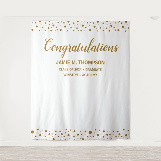 Personalisiert Confetti Herzlichen Glückwunsch Gra Wandteppich (Vorderseite)