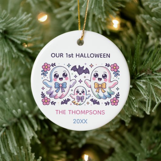 Personalisiert Coquette Boo - Halloween Keramik Ornament (Baum)