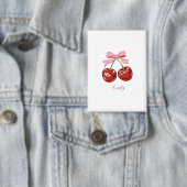 Personalisiert Coquette Cherry Bow Name Button (Insitu)