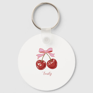 Personalisiert Coquette Cherry Bow Name Schlüsselanhänger