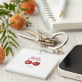 Personalisiert Coquette Cherry Bow Name Schlüsselanhänger (Vorderseite rechts)