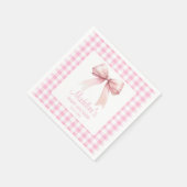 Personalisiert Coquette Pink Bow Baby Shower Girl Serviette (Ecke)