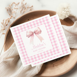 Personalisiert Coquette Pink Bow Baby Shower Girl Serviette
