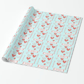 Personalisiert Coral Aqua Hearts Holiday Paper Geschenkpapier (Ungerollt)