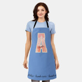 Personalisiert Coral mandala Monogramm A Schürze (Getragen)