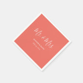 Personalisiert Coral Mr. und Mrs. Wedding Napkins Serviette (Ecke)