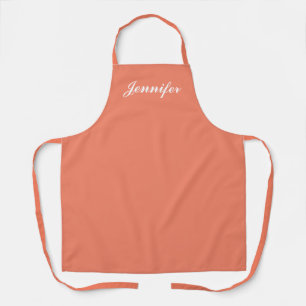 Personalisiert Coral Orange Script Frauen Koch Schürze