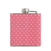 Personalisiert Coral Pink Polka Dot Flask Flachmann (Rückseite)