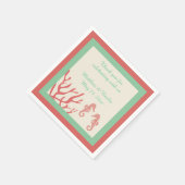Personalisiert Coral Seepferd Wedding Napkins Serviette (Ecke)