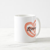 Personalisiert Coral Swirl Herz Kaffeetasse (VorderseiteRechts)